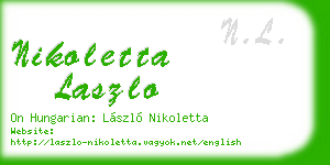 nikoletta laszlo business card